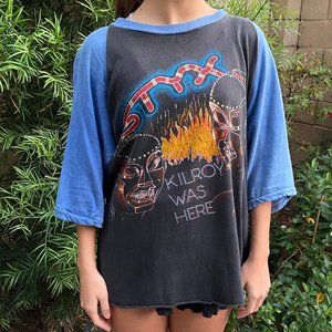 Styx Original Vintage Rock 80's Cotton Bowl 3/4 sleeve T-shirt Size L